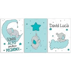 ELEFANTINHO NUVEM PLACAS DECORATIVAS MENINO - comprar online