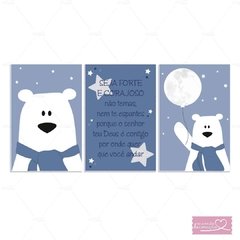 URSO COM LUA PLACAS DECORATIVAS MENINO