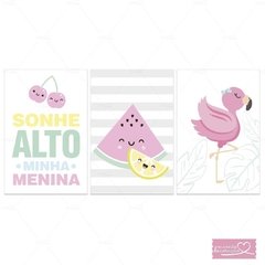 FRUTINHAS FLAMINGO PLACAS DECORATIVAS