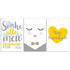 SONHE ALTO CÍLIOS PLACAS DECORATIVAS MENINO - comprar online