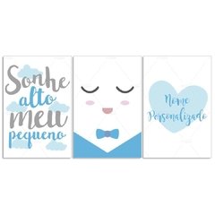 SONHE ALTO CÍLIOS PLACAS DECORATIVAS MENINO