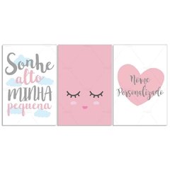 SONHE ALTO CÍLIOS PLACAS DECORATIVAS MENINA - Mamãe Decoradora - Quadros, Placas e Adesivos.