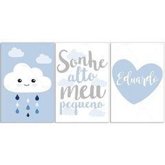 NUVEM CHUVA DE AMOR PLACAS DECORATIVAS MENINO