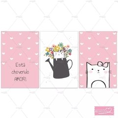 GATINHA MINI CORAÇÕES PLACAS DECORATIVAS