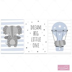 ELEFANTE ESCANDINAVO PLACAS DECORATIVAS MENINO