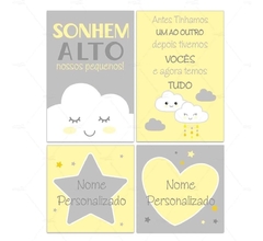 SONHEM ALTO PLACAS DECORATIVAS INFANTIL IRMÃOS GEMÊOS - loja online