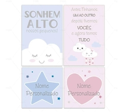 SONHEM ALTO PLACAS DECORATIVAS INFANTIL IRMÃOS GEMÊOS - Mamãe Decoradora - Quadros, Placas e Adesivos.