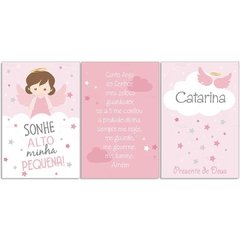 ORAÇÃO ANJO PLACA DECORATIVA MENINA - comprar online