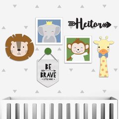 ANIMAIS SAFARI NOME MDF E PLACAS DECORATIVAS INFANTIL