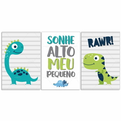 SONHE ALTO DINOSSAUROS PLACAS DECORATIVAS INFANTIL