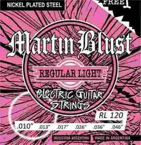 Encordado Guitarra Electrica Martin Blust 010 Rl120 Nickel