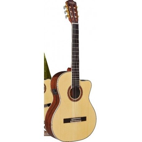 Guitarra Criolla Electrocriolla Texas Cg-20-17a Natural C/corte Y Eq