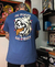 Remera celeste melange "In Pizza We Trust" - 3viejas