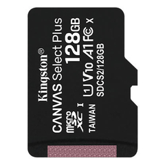 Imagen de Kingston 128GB Canvas Select Plus microSD c/Case Adap UHS-I (U1)