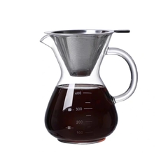 Cafetera De Vidrio y Filtro de Acero Inoxidable de 400Ml - comprar online