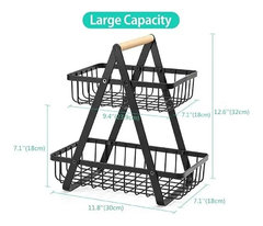 Frutera Panera Organizador Metal Doble Piso Rectangular en internet