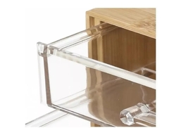 Mini Organizador Bambu 2 Cajones Acrílico Decoración Nórdica - comprar online