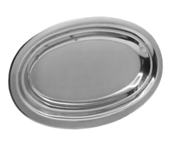 Fuente Platina Ovalada 26 Cm Acero Inoxidable Oval Plana - comprar online