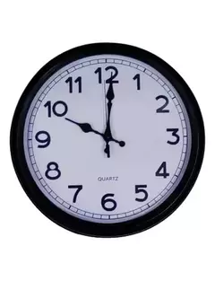 Reloj Gigante Decoracion Pared Analogico 35cm Negro