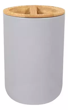 Set Baño Plastico Y Bambu 4 Piezas Dispenser Portacepillo - comprar online