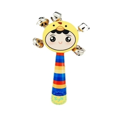 Sonajero Maracas Cascabeles Madera Carita Niños Didáctico