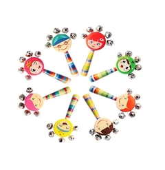 Sonajero Maracas Cascabeles Madera Carita Niños Didáctico - comprar online