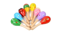 Sonajero Maraca Chica De Madera Infantil Estimulación y aprendizaje - tienda online