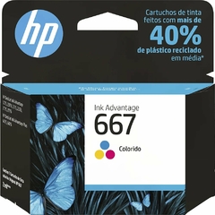 Cartucho HP 667 Colorido Original (3YM78AB) Para HP DeskJet Ink Advantage 2376, 2776, 6476, HP - CX 1 UN