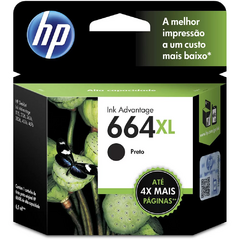 Cartucho HP 664XL preto Original (F6V31AB) Para HP DeskJet Ink Advantage 4535, 4675, 3835, 1115, 2135, 3635, 2675, 3775,