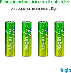 Pilha Alcalina AA com 8 unidades Elgin Comum 1,5 Volts , Leve 8 pague 7 - Sem merocurio, Alta durabilidade ELE-82343 na internet