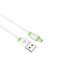 Cabo USB x Micro USB C3Tech, 1 metro - Branco/Verde - CB-100WH na internet