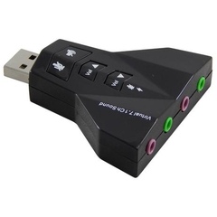 ADAPTADOR DE SOM USB 7.1 DUAS ENTRADAS E DUAS SAIDAS - comprar online