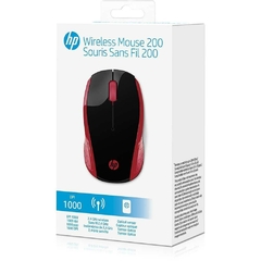 Mouse Sem Fio HP 200 Oman Vermelho - Sensor Óptico Ambidestro Receptor Nano 2,4Ghz Resoluções até 1000 DPI - 2HU82AA