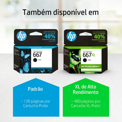 Cartucho HP 667XL Preto Original (3YM81AB) Para HP Deskjet 2376, 2774, 2776, 6476 CX 1 UN - comprar online
