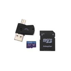 CARTÃO DE MEMORIA CLASSE 10 COM ADPTADOR 4 X 1 USB DUAL DV+SD+CART U1 C10 32GB - comprar online