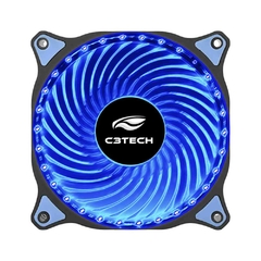 Cooler Fan F7-L130BL Storm 12CM 30 Led C3Tech, Com LED Azul, Conector Molex 4 Pinos, Placa-Mãe 3 Pinos, 20 mil horas