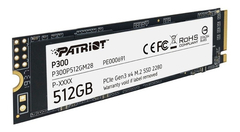 SSD Patriot P300, 512GB, M.2 NVMe 1.3, Leituras: 1700MB/s e Gravações: 1100MB/s - P300P512GM28 - comprar online
