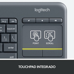 Teclado sem fio Logitech K400 Plus TV com Touchpad Integrado, Conexão USB Unifying e Layout ABNT2 - 920-007125 - loja online