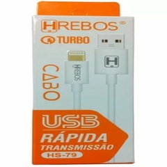 CABO HERBOS USB 2.0 BRANCO HS-79 Lightning Turbo 3.0 3.1a