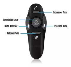 Apresentador s/ Fio Wireless c/ Apontador Laser - Passador de Slide