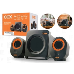 Caixa de Som OEX Speaker Booster Potência: 30W RMS - conexão Bluetooth, P2 e USB Alcance 10 Mt - SK500 - Preto