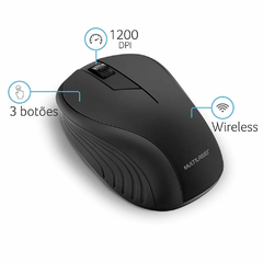 Mouse Sem Fio 2.4ghz Preto e Azul Usb - MO215 - comprar online