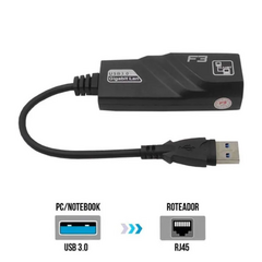 Adaptador Ethernet Usb 3.0 Rede Gigabit Rj45 10/100/1000 cabo - comprar online