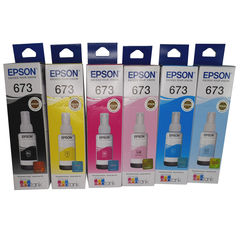 kit com 6 refil de tintas Originais Epson T673 L800 L1800