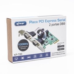 PLACA PCI EXPRESS SERIAL 2 PORTAS DB9 KP-T89 - Lasertec Suprimentos para Informática | Loja de informática os menores preços você encontra aqui
