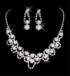 Fashion Pearls Bridal Pageant Necklace Earrings Jewelry Set Wedding Accessories Pérolas Da Moda Brincos Colar Concurso Noiva