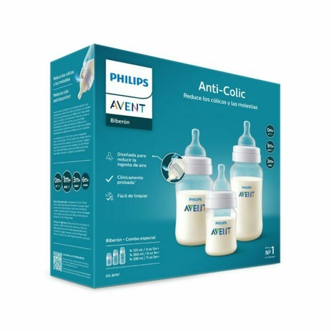 Avent Set x3 Mamaderas Anti Colicos 119/18 - comprar online