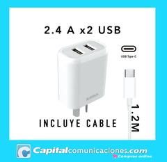 CARGADOR SOUL DUO CHARGE TIPO C 2.4 AMP