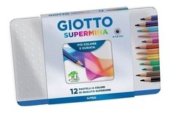 LAPIZ GIOTTO SUPERMINA X 12 COLORES LATA