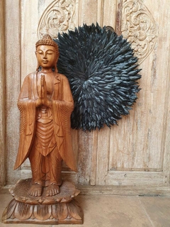 DEL061- Circulo decorativo de plumas NEGRO 65cm - Mirador